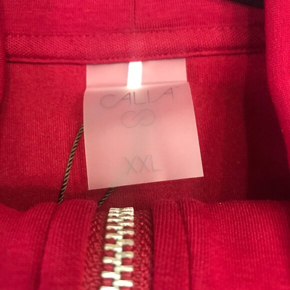 Calia Women's Soft Scuba 1/4 Zip Pullover in Opulent Red size XXL NWT - Picture 3 of 4